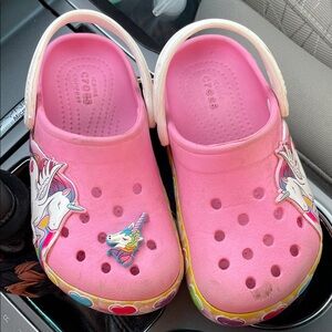 CROCS Light-up!! 💡 Kids Pink Unicorn Hearts Classics